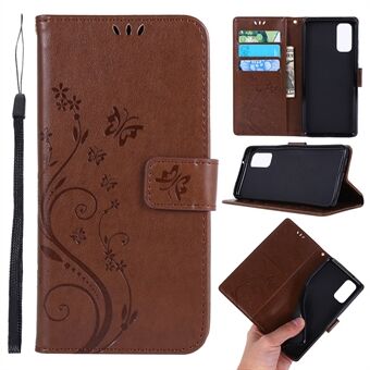 Imprint Butterflies Wallet Stand Flip Leather Case for Samsung Galaxy S20