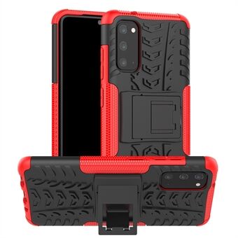 Cool Tire Texture PC + TPU Hybrid Phone Cover med Kickstand for Samsung Galaxy S20