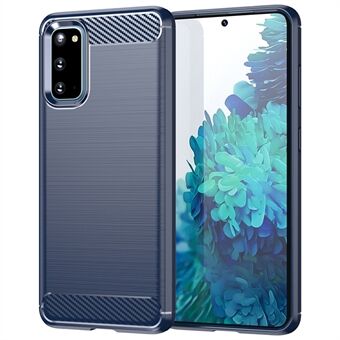 1,8 mm karbonfiberbørstet tekstur Anti-fingeravtrykk Myk TPU Anti-slipp telefondeksel for Samsung Galaxy S20 4G / 5G