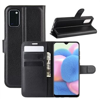 Litchi Surface Wallet Leather Stand Case for Samsung Galaxy A41 Mobiltelefondeksel