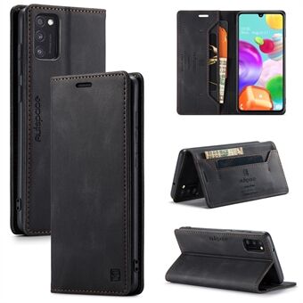 AUTSPACE A01-serien RFID-blokkerende retro matt lærveske lommebok for Samsung Galaxy A41 (global versjon)