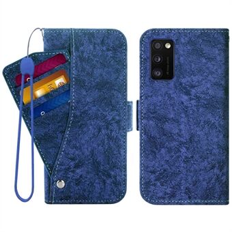For Samsung Galaxy A41 (global versjon) TPU+PU-skinn roterende kortspor Flip-deksel Vann-blekk Maling Tekstur Stand Dobbel magnetisk lås lommebokveske