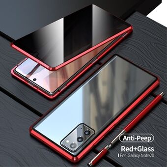 Magnetisk metallramme + dobbeltsidig herdet glass Anti-peep-deksel for Samsung Galaxy Note20 4G/5G