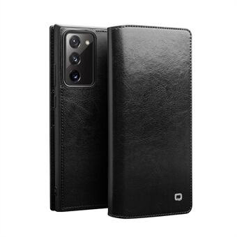 QIALINO Lommebokdeksel til ekte kuskinn til Samsung Galaxy Note 20 5G / Galaxy Note 20