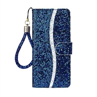 Glittery Powder Splicing Wallet Stand Leather Shell for Samsung Galaxy Note 20 / Note 20 5G