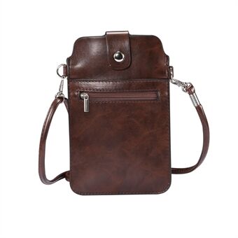 Touch Screen Crazy Horse Texture Leather Crossbody Phone Bag Wallet for 5.5/6.7/6.9inch Smart Phone