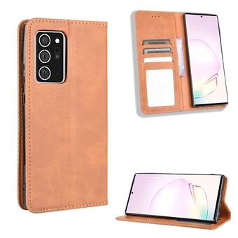 Auto-absorbert PU Leather Shell Wallet Retro Cover for Samsung Galaxy Note20 Ultra / 20 Ultra 5G