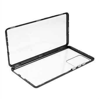 Dobbeltsidig herdet glass + magnetisk adsorpsjonsmetallrammedeksel for Samsung Galaxy Note20 Ultra/Note20 Ultra 5G