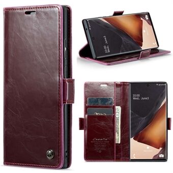 CASEME 003-serien for Samsung Galaxy Note20 Ultra / Note20 Ultra 5G Waxy Texture PU- Stand Magnetisk lås Lommebok telefondeksel