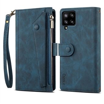 Lommebok telefondeksel Beskyttende lomme med glidelås med stroppkortspor Multifunksjonelt etui Telefondeksel med Stand for Samsung Galaxy A42 5G