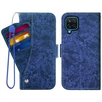 For Samsung Galaxy A42 5G PU-skinn roterende kortspor Flip-deksel Vann-blekk Maling Tekstur Stand Dobbel magnetisk lås lommebokveske