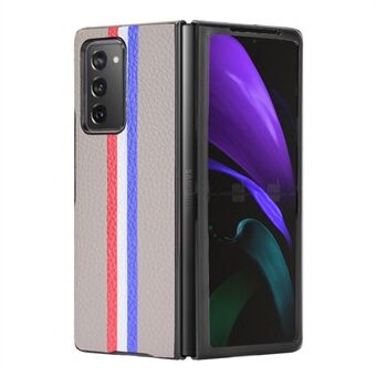 Stripe Mønster Litchi Skin Phone Beskyttelsesveske til Samsung Galaxy Z Fold2 5G