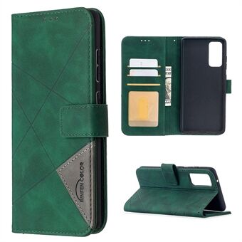 BF05 Geometric Texture Leather Wallet Stand Deksel for Samsung Galaxy S20 FE 4G/FE 5G/S20 Lite/S20 FE 2022