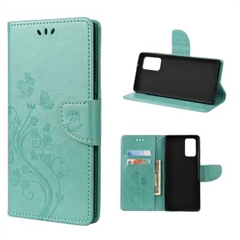 Imprint Butterflies Stand Flip Leather Phone Cover for Samsung Galaxy S20 FE 4G/FE 5G/S20 Lite/S20 FE 2022