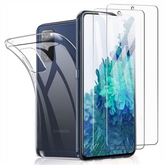 TPU telefondeksel skall + skjermbeskytter i herdet glass for Samsung Galaxy S20 FE 4G/FE 5G/S20 Lite/S20 FE 2022