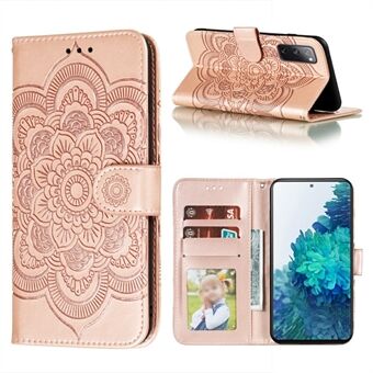 Imprint Mandala Flower Leather Protective Cover for Samsung Galaxy S20 FE/S20 FE 5G/S20 Lite/S20 FE 2022