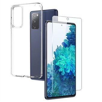 NORTHJO For Samsung Galaxy S20 FE 4G / 5G / 2022 / S20 Lite TPU Klart telefondeksel med 9H hardhet herdet glass skjermbeskytter
