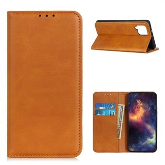 Auto-absorbert Split Leather Stand Wallet Cover Shell for Samsung Galaxy A12