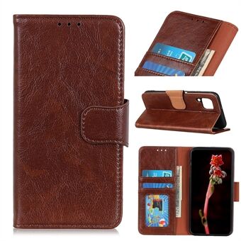 Nappa Texture Split Leather Wallet Folio Flip Phone Deksel til Samsung Galaxy A12