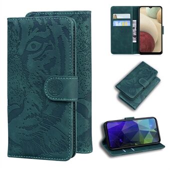 Lommebok-etui med Stand trykt Tiger Mønster Lærdeksel til Samsung Galaxy A12