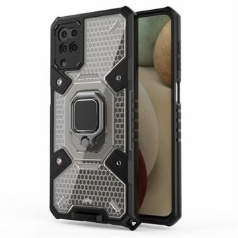 Kickstand Design PC + TPU Anti- Scratch Beskyttende Hybrid Telefon Deksel Innebygd magnetisk holder for Samsung Galaxy A12