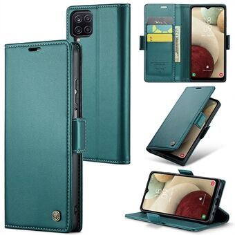 CASEME 023-serien for Samsung Galaxy A12 RFID-blokkerende lommebok telefonveske Sidelås Lær Stand