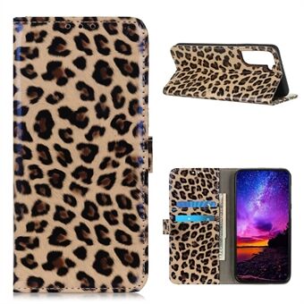 Leopard Skin PU Lommebok Stand til Samsung Galaxy S21 5G