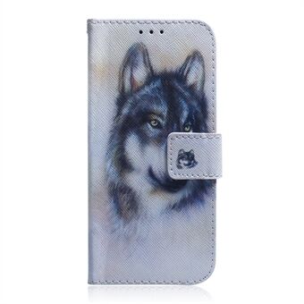 Utskrift av mønstre PU skinn lommebok Stand Protection Casing for Samsung Galaxy S21 5G