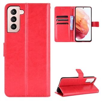 Lommebok Stand Deksel til Samsung Galaxy S21 5G Crazy Horse Texture Leather Shell