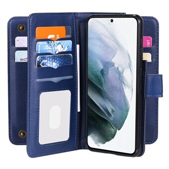 10 kortspor Lommebokdesign Mobiltelefonbeskyttelsesveske PU-skinndeksel for Samsung Galaxy S21 5G / S30 5G