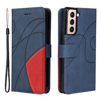 [ Stand] Tofarget skjøteveske i skinn-lommebokdeksel for Samsung Galaxy S21 5G