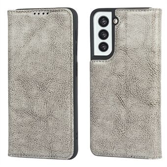 Crazy Horse Texture Lommeboktelefonveske i ekte skinn til Samsung Galaxy S21 5G