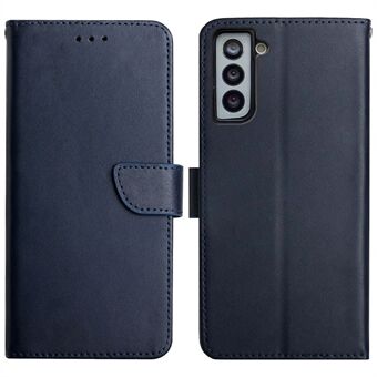 Full beskyttelse Telefon Flip Cover ekte skinn Nappa Texture Multifunksjons lommebokstativ Stand for Samsung Galaxy S21 5G