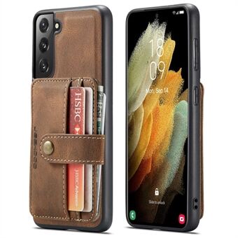 JEEHOOD Detachable Case for Samsung Galaxy S21 4G/5G Wallet Function Leather Coated TPU RFID Blocking Mobile Phone Shell