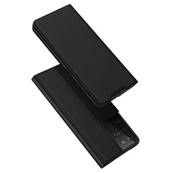 DUX DUCIS Skin Pro Series Anti-Drop Magnetic Suction Folio Flip Lær Stand med kortholder for Samsung Galaxy S21 Ultra 5G