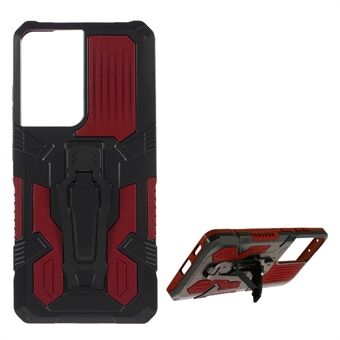 Plastic + TPU + Metal Hybrid Protector for Samsung Galaxy S21 Ultra 5G Case with Kickstand