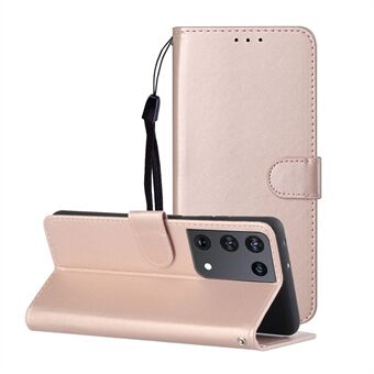 Beskyttende telefonveske med Unique design i skinn med stropp til Samsung Galaxy S21 Ultra 5G