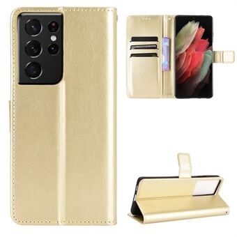 Lommebok Stand til Samsung Galaxy S21 Ultra 5G Crazy Horse Texture Leather Shell
