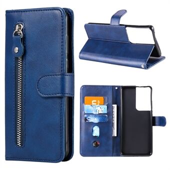Glidelås lomme skinn lommebok Stand sak for Samsung Galaxy S21 Ultra 5G