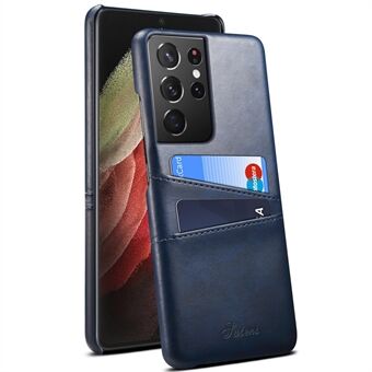 SUTENI kortspor Design Godt beskyttet anti-dråpe PC + PU lær telefonveske Shell for Samsung Galaxy S21 Ultra 5G