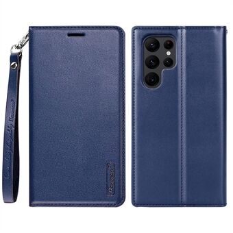 HANMAN Minor Series Mobiltelefondeksel for Samsung Galaxy S21 Ultra 5G, Anti Scratch PU-lommebokveske Folio Flip Stand Shell