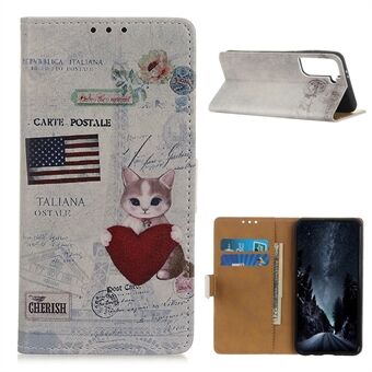 Utskrift av mønstre Protector for Samsung Galaxy S21 + 5G lommebok Stand Leather Case