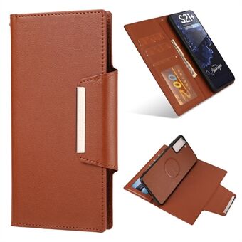 PU lommebok deksel i lommebok med avtakbart indre TPU-deksel til Samsung Galaxy S21 + 5G