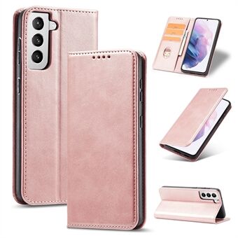 Auto-absorbert lær lommebok Stand beskyttelsesveske til Samsung Galaxy S21 + 5G