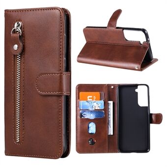 Glidelås lomme skinn lommebok Stand sak for Samsung Galaxy S21 + 5G