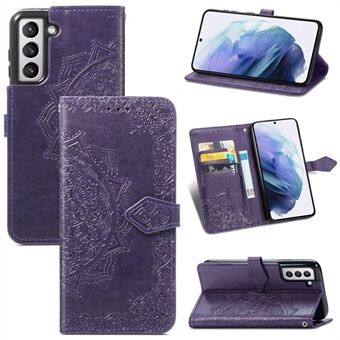 Embossed Mandala Flower PU Leather Wallet Cover for Samsung Galaxy S21+ 5G