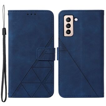 PB2 Series PU Leather + TPU Stand Lommebok Telefonveske Anti- Scratch Imprinting Lines Cover for Samsung Galaxy S21 + 5G