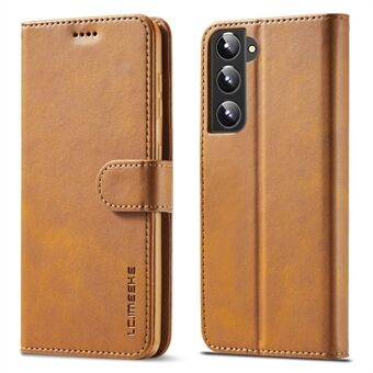 LC.IMEEKE teksturert lommebok PU-skinn Flip Folio Stand Deksel Helt innpakket telefondeksel for Samsung Galaxy S21 + 5G