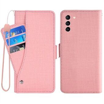 For Samsung Galaxy S21+ 5G Jean Cloth Stand Lommebokveske PU-skinn + TPU-telefondeksel med roterende kortspor