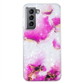 For Samsung Galaxy S21+ 5G TPU Marble Flower Phone Deksel IMD Shell-mønster Scratch deksel